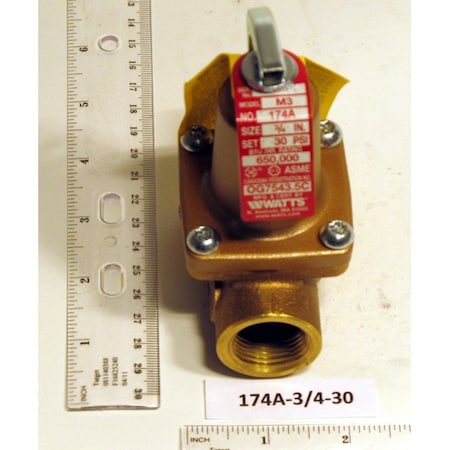 Watts 174A-3/4-30 Relief Valve 3/4 174A-3/4-3